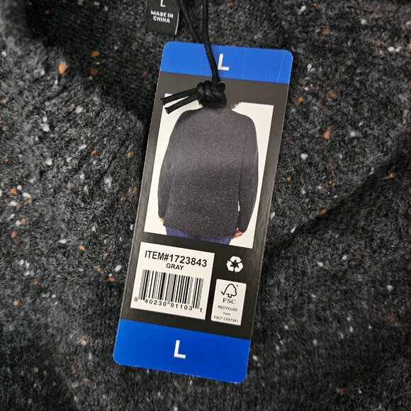 Well Worn New Mock Neck Knit Nep Yarn Sweater Gray Large - Picture 9 of 10